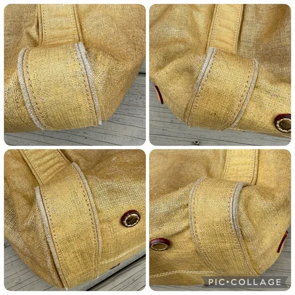 MZ Wallace tote bag purse in gold nylon - Picture 6 of 14